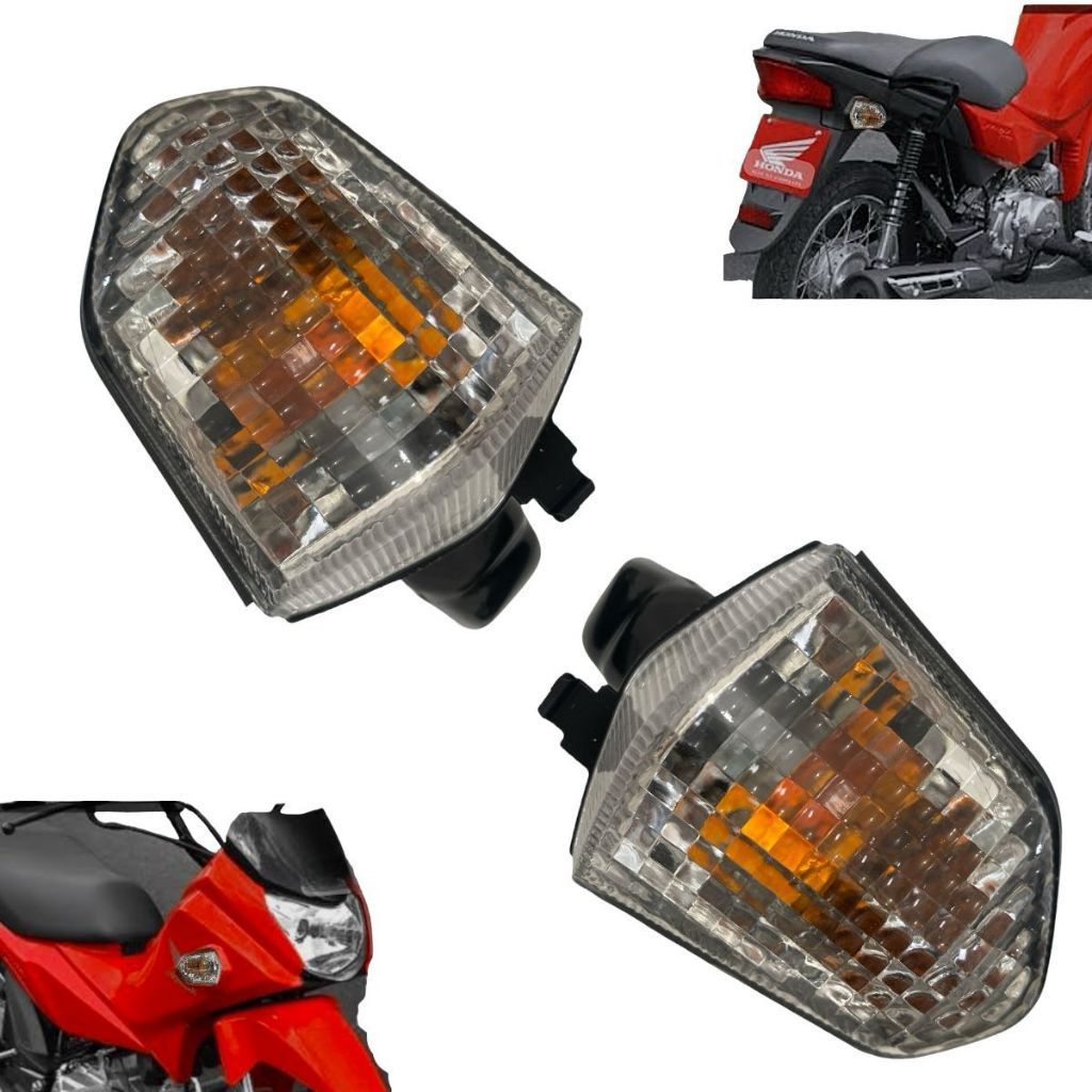 Par Pisca Pop 110 2016 Até 2022 Lente Cristal Dianteiro E Traseiro