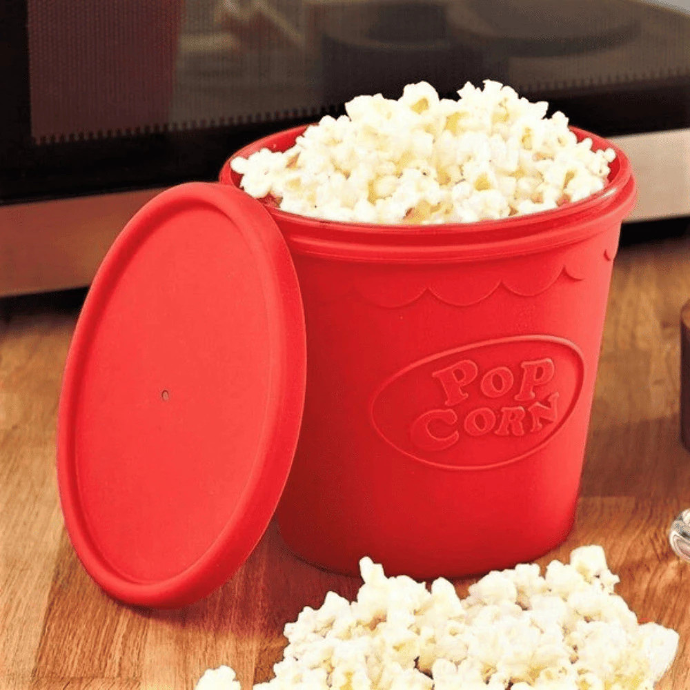 Pipoqueira Para Micro-ondas Sem Óleo Balde Pipoca Silicone Redonda Com Tampa saudável sem BPA