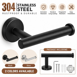 Suporte para papel higiénico em aço inoxidável SUS304, para montagem na parede, resistente à ferrugem, para uso em casas