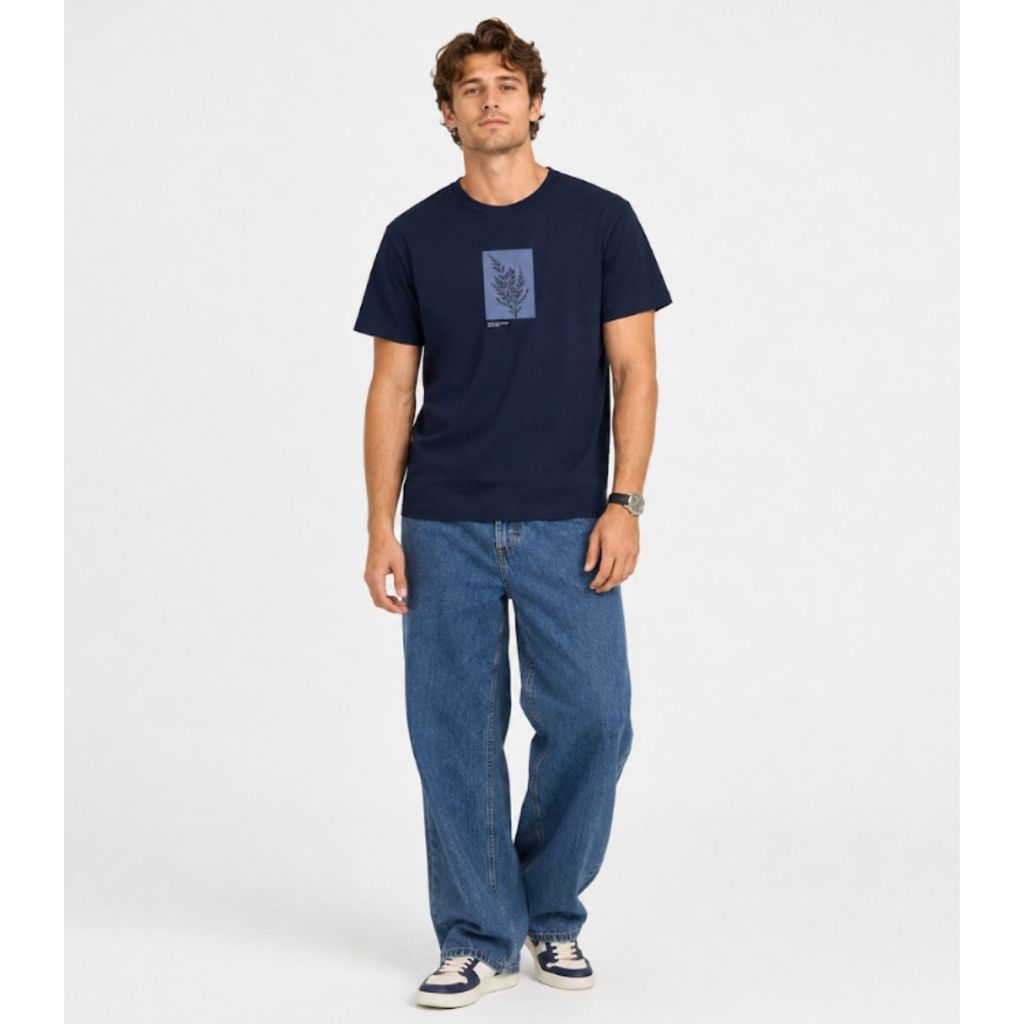 Camiseta Masculina em Meia Malha Diametro Azul