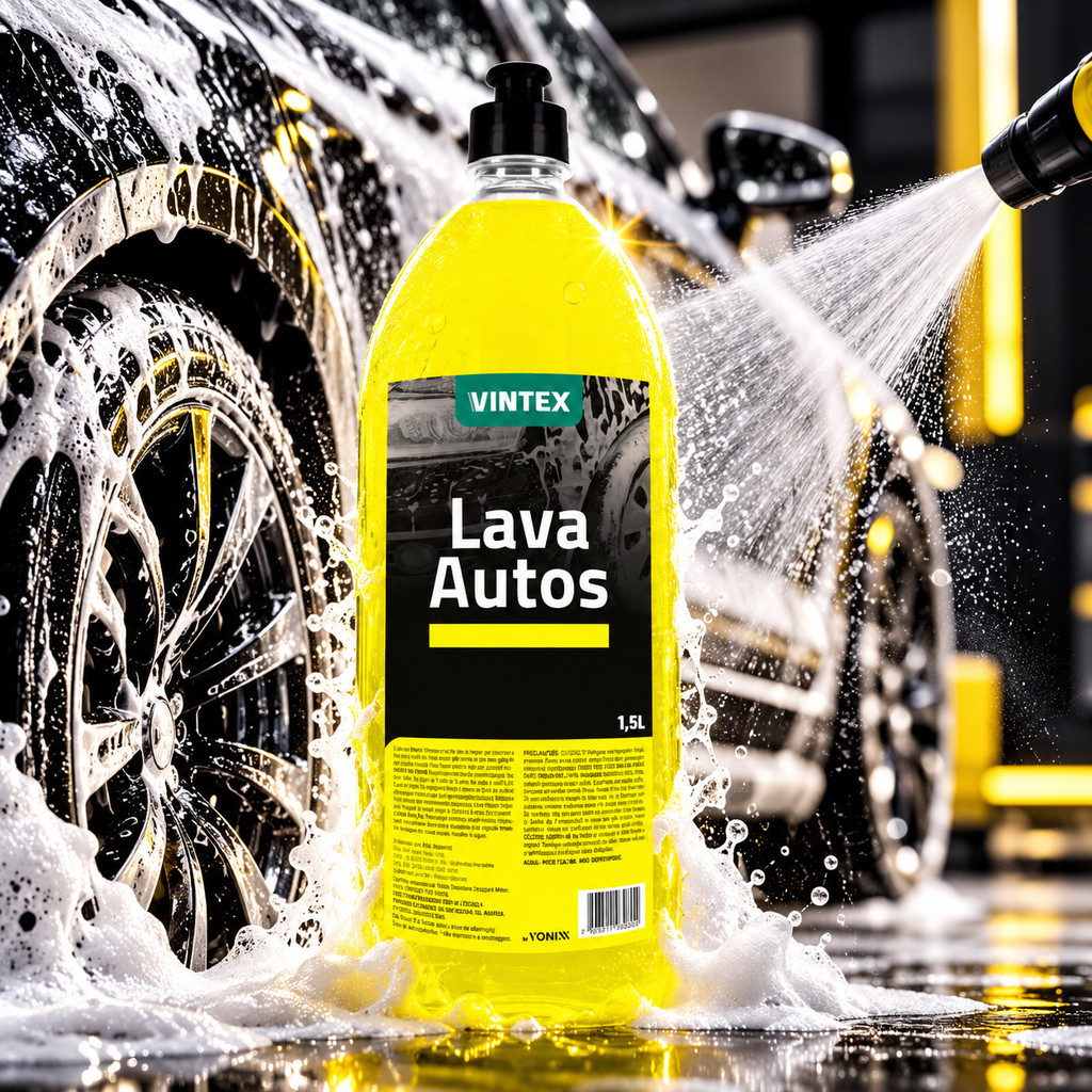 Lava Autos 1,5L Shampoo Automotivo pH Neutro Vintex Alto Rendimento Não Remove Cera
