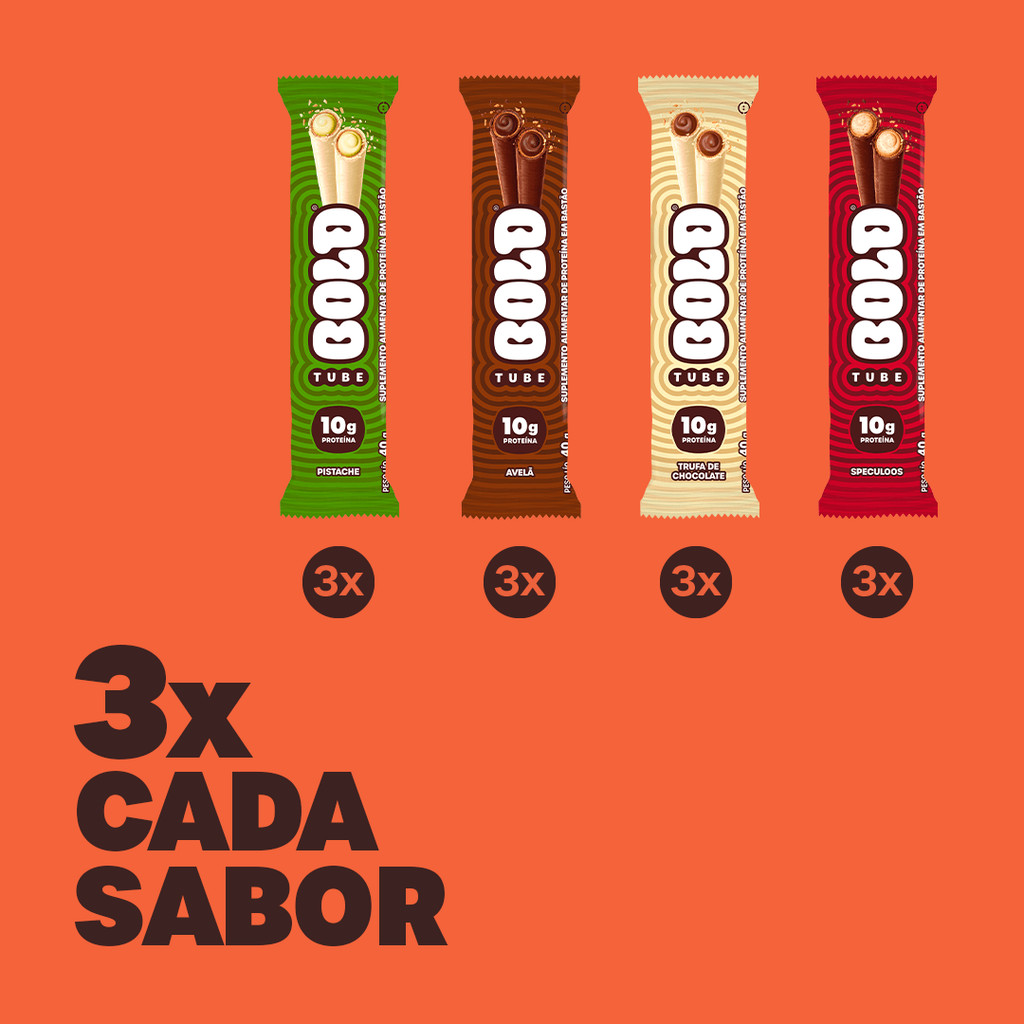 Chocolate Proteico BOLD Tube Caixa Mista 10g de Proteína (12 unidades) · foto 2