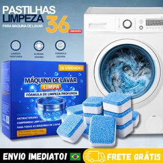Pastilhas Efervescentes Kit 4/12/24/36 Limpeza Profunda Máquina De Lavar Roupas Multifuncional Sujeira E Odor
