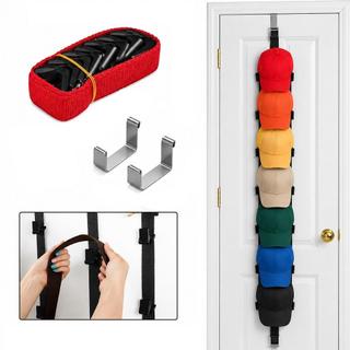 Cabideiro Organizador Ajustável Porta 8 Bolsas Bonés Chapéus Cabide Armário Parede Closet Multiuso