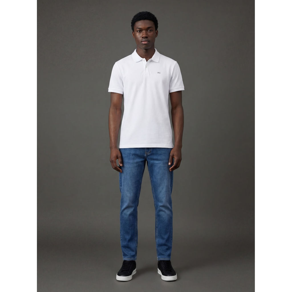Polo Masculina Logo Bordado Calvin Klein Jeans - Branco · foto 2