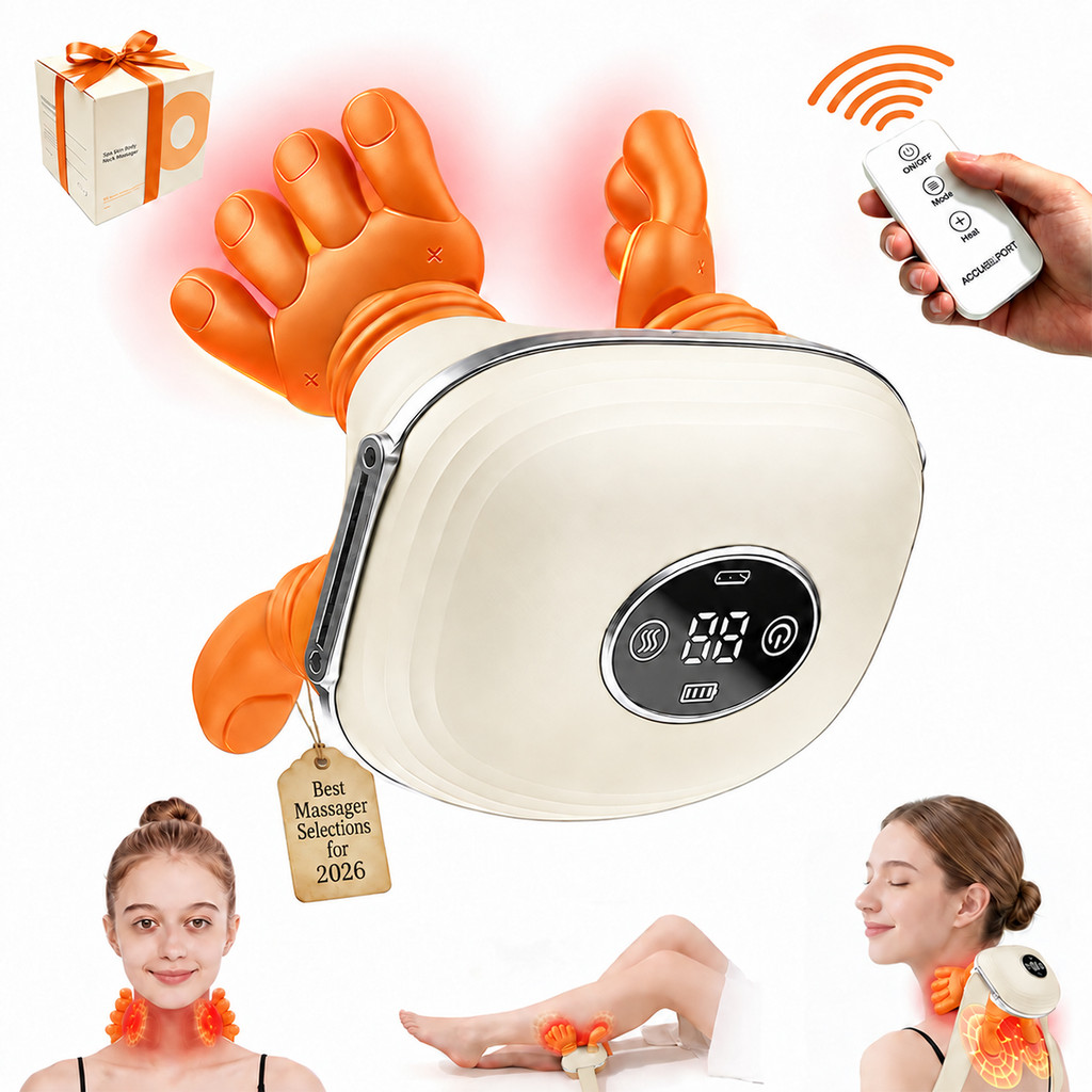 Massageador Elétrico Portátil com Aquecimento para Pescoço Ombros Pernas, 3 Níveis de Massagem