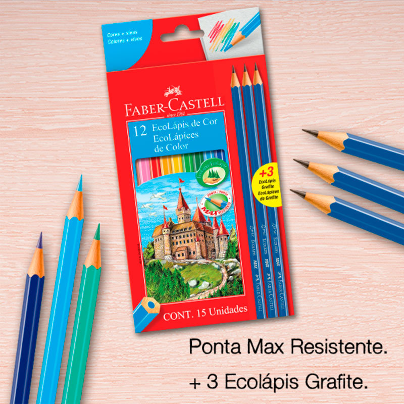 Lápis de cor 12 cores + 3 lápis preto 120112+3GR\112618 Faber-Castell · foto 2