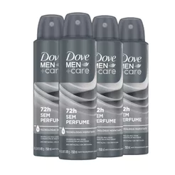 Kit Desodorante Aerosol Dove Men Sem Perfume 150ml - 4 unidades