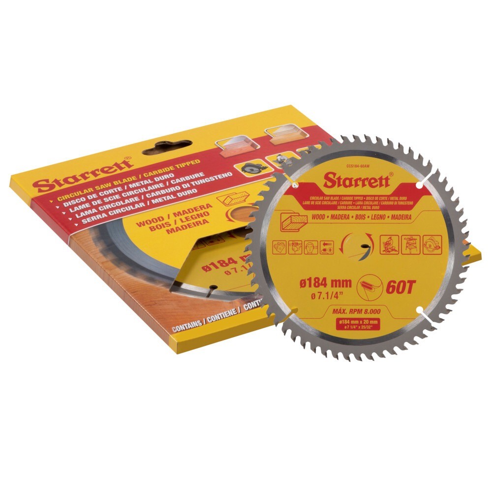 Disco de serra para madeira 184 mm x 20 mm 60 dentes - CCS184-60AW - Starrett · foto 2
