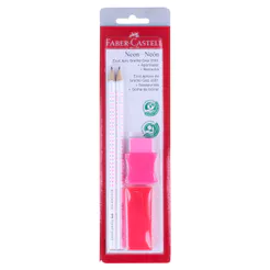 Kit Escrita Neon Rosa 4 Peças Faber-Castell