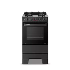 Fogão de Piso Esmaltec 4 Bocas Ideal Super Glass Preto - Bivolt