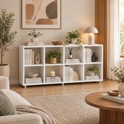 Nicho Organizador Infantil 8 Compartimentos Madeira Branco 135.5cm Branco