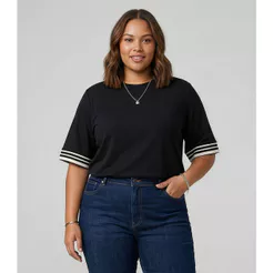 Blusa Feminina Viscose Plus Size Secret Glam Preto