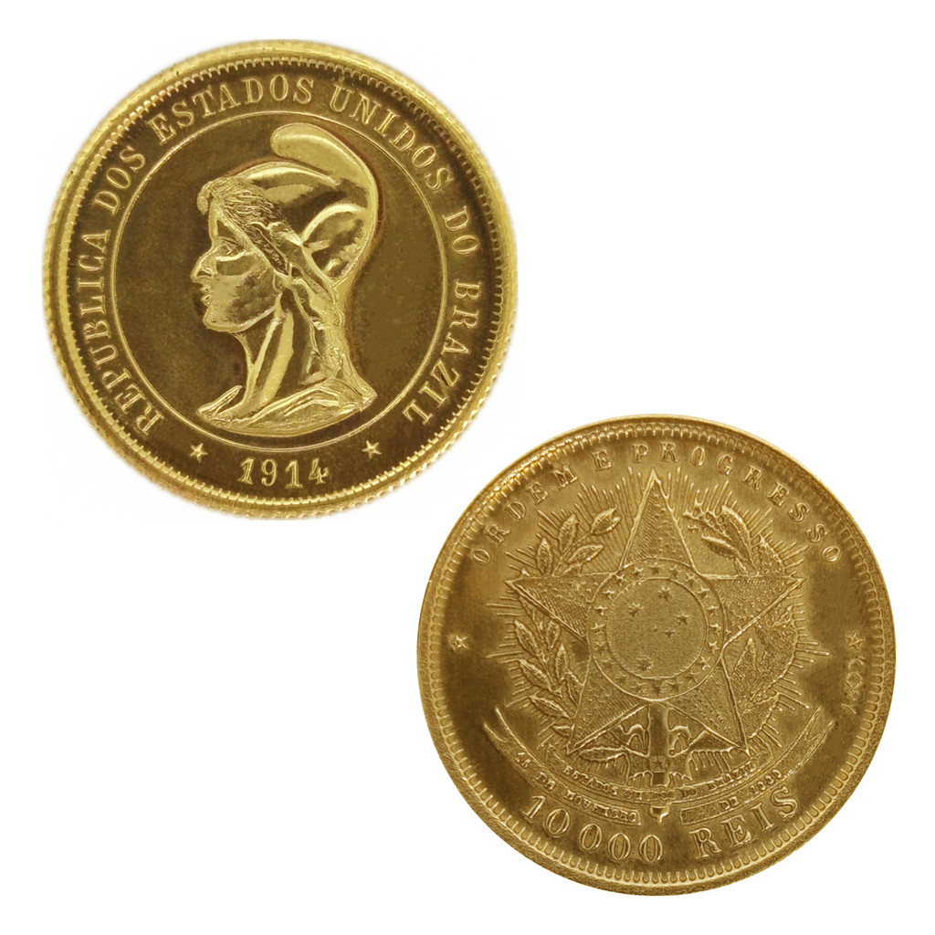 Moeda 10000 Réis 1914 República - 22,5mm - NC - Cópia
