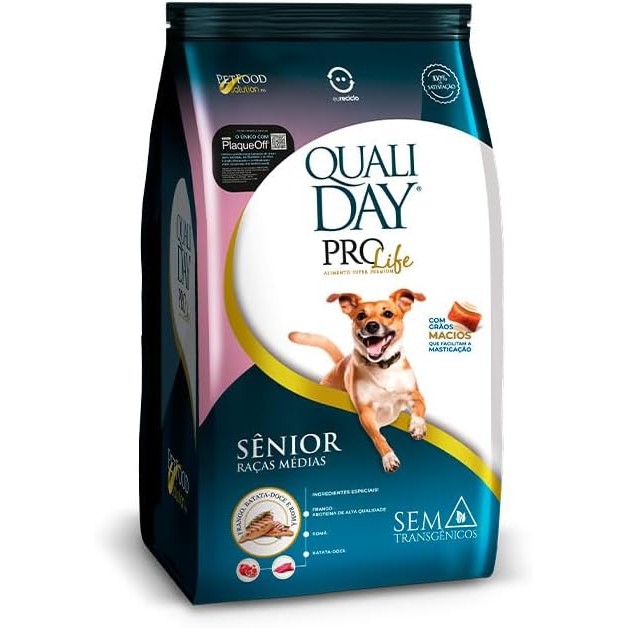 Ração Qualiday Prolife para Cães Raças Medias Senior 2,5kg em Oferta na Shopee