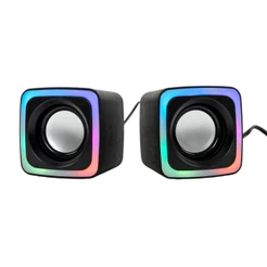 Caixa de Som com Iluminação RGB 6W RMS Entrada Auxiliar para PC e Notebook Grasep D-GP202