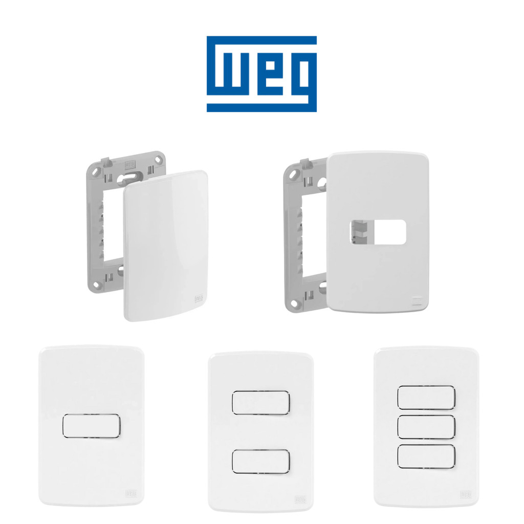 Conjunto Interruptores Tomadas Simples Linha WEG Composé Branca 10A