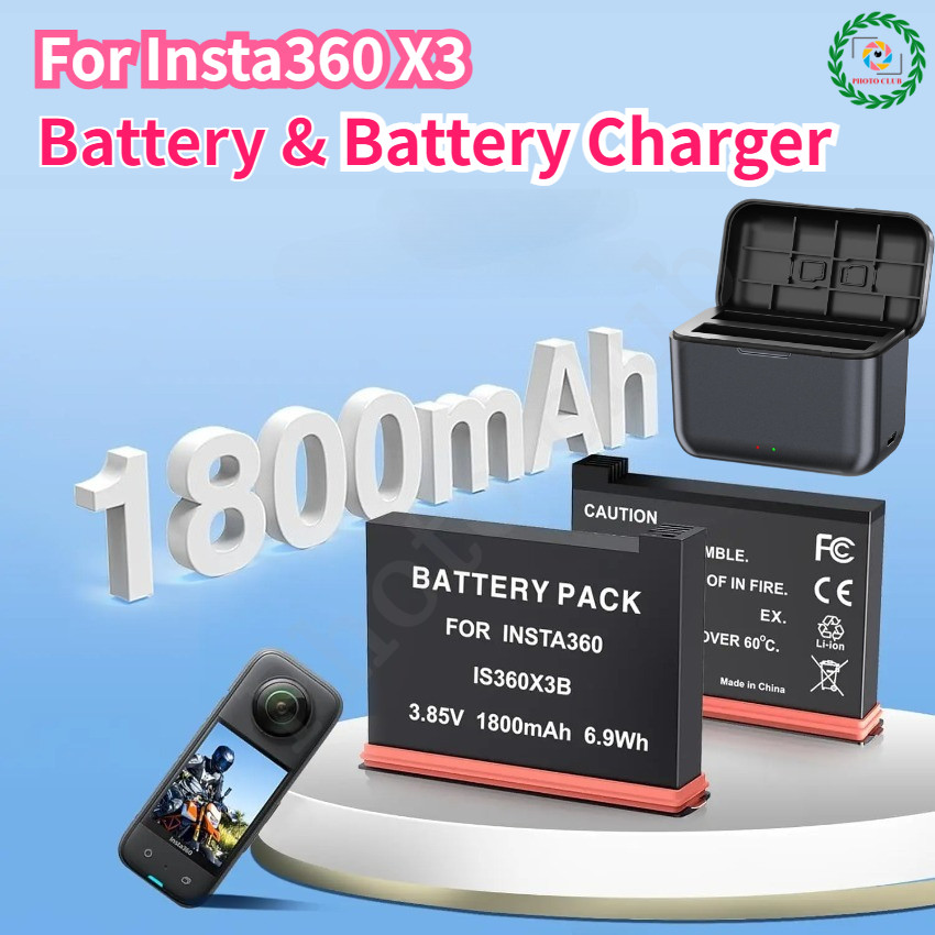 Para Bateria De Íon-Lítio Recarregável Insta360 X3 E Carregador De | Hub De Carregamento Rápido De 2 Slots Acessórios Câ