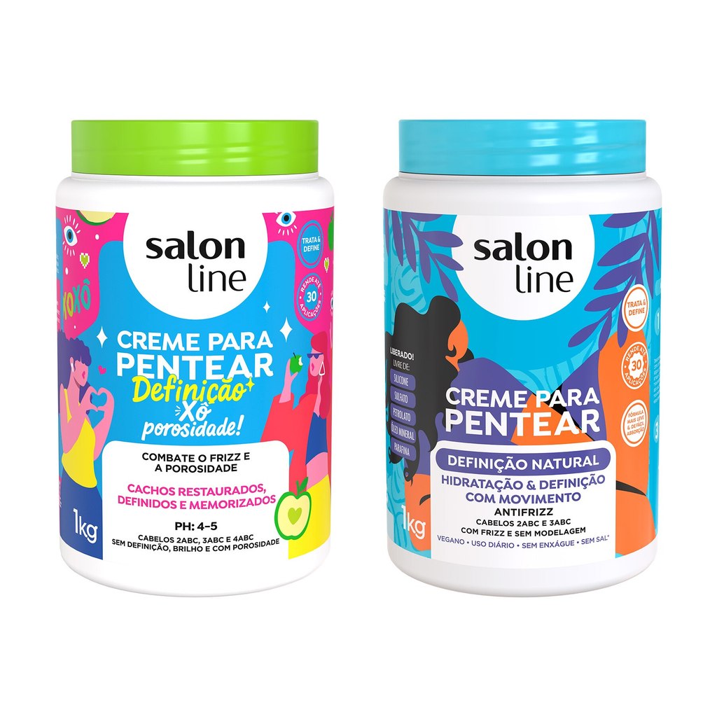 Kit Duplinha com 2 Cremes para Pentear Xô Porosidade + Definição Natural em Oferta na Shopee