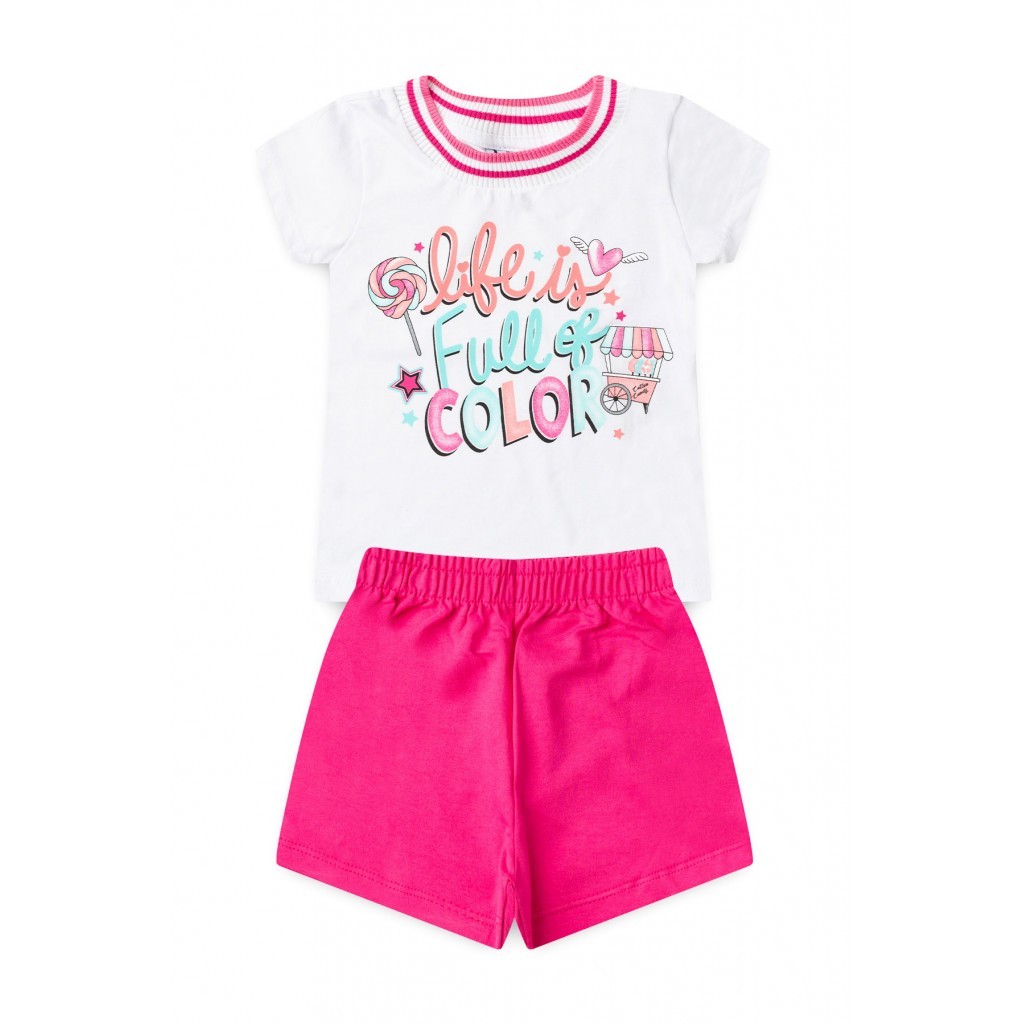 Conjunto Infantil Feminino Vida Cheia De Cor em Oferta na Shopee