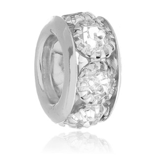 Berloque Separador Strass Cristal Banhado a Prata 925 em Oferta na Shopee