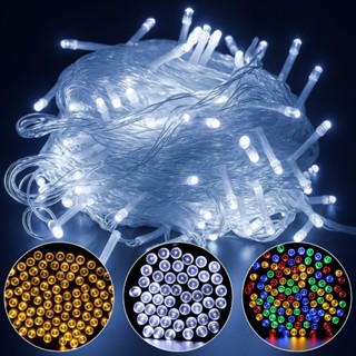 Pisca Pisca Natal Cordão 100 Leds 10m 8 Funções Uso Interno Cor Das Luzes Fio Transparente 127v/220v em Oferta na Shopee