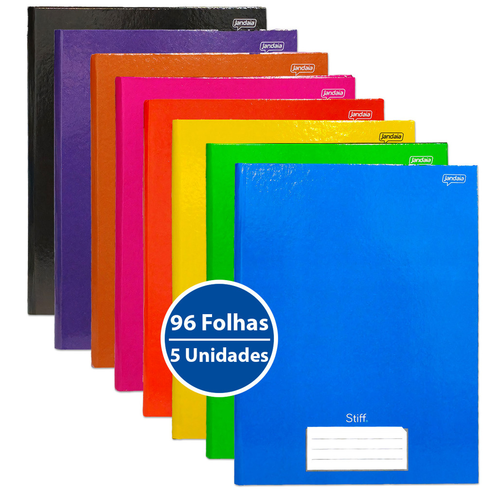 Caderno Brochura Grande 96 Folhas Universitario Stiff 5 Unid em Oferta na Shopee