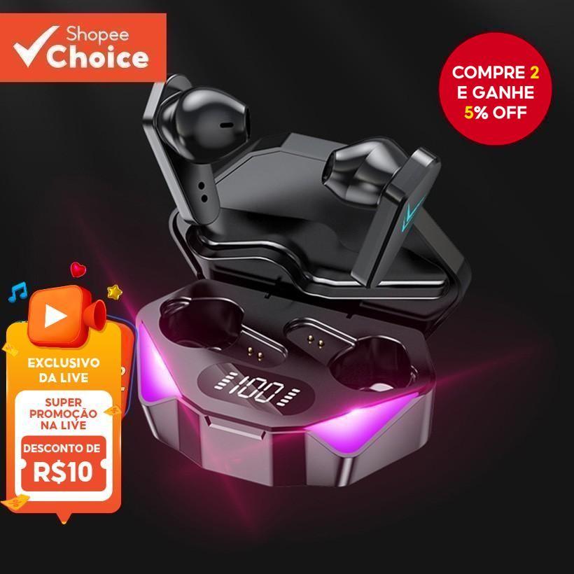 X15 Pro TWS Bluetooth Earbuds Stereo Surround Gaming Microfone Com Cancelamento De Ruído Sem Atraso