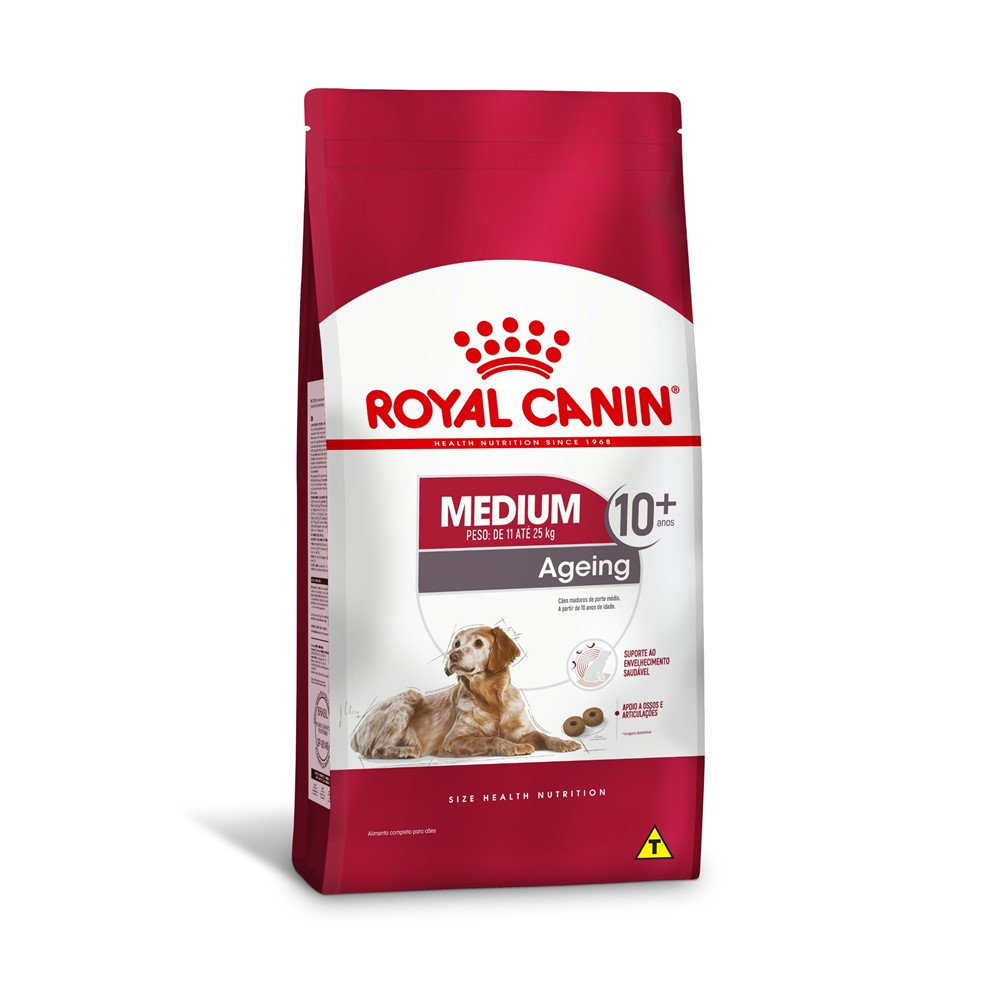 Ração Medium Ageing 10 para Cães Senior de Porte Médio com 10 Anos ou mais 15kg Royal Canin em Oferta na Shopee
