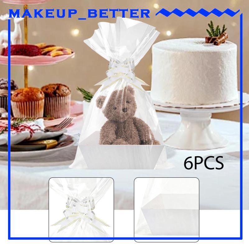 [Makeup_better] 6x Cestas Para Presentes , Embrulho DIY , 6 Sacos E 6 Laços , Conjunto De Cesta De Presente Vazia , Incl