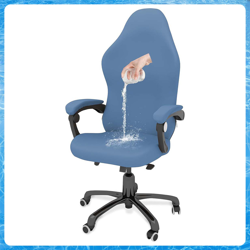 Kit Capa para Cadeira Gamer, Azul Claro, Impermeável, 95% Poliéster 5% Lycra, c/ Assento+Encosto+2 Braços, OPP