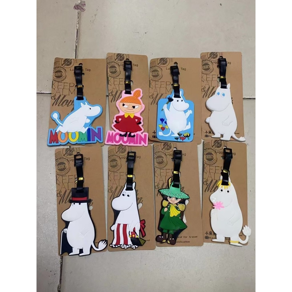 Cartão de embarque essencial para viagem, passagem de remessa Moomin Yamei Hippo Espantalho, etiqueta de bagagem, identi