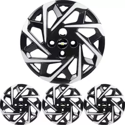 4 Calota Agile TODOS Aro 15 Black Piano Prata Metálico + Emblema