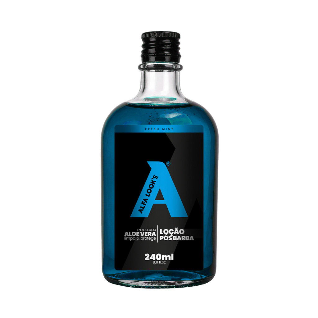 LOÇÃO PÓS BARBA COM EFEITO CALMANTE FRESH MINT - ALFA LOOK'S 240 ML