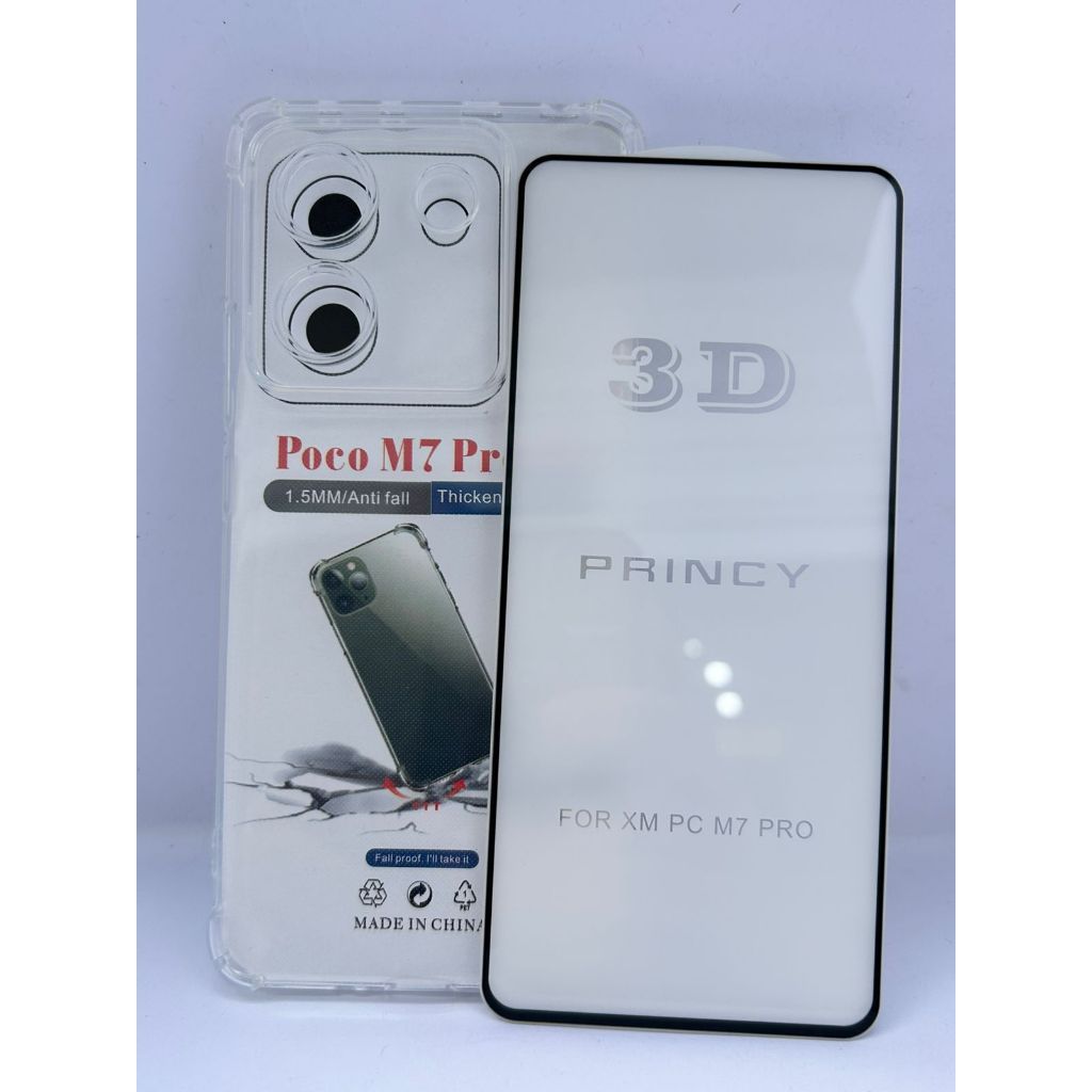 Capinha Poco M7 Pro 5G Anti - Impacto Transparente / Película 3D Brinde Kit Limpeza