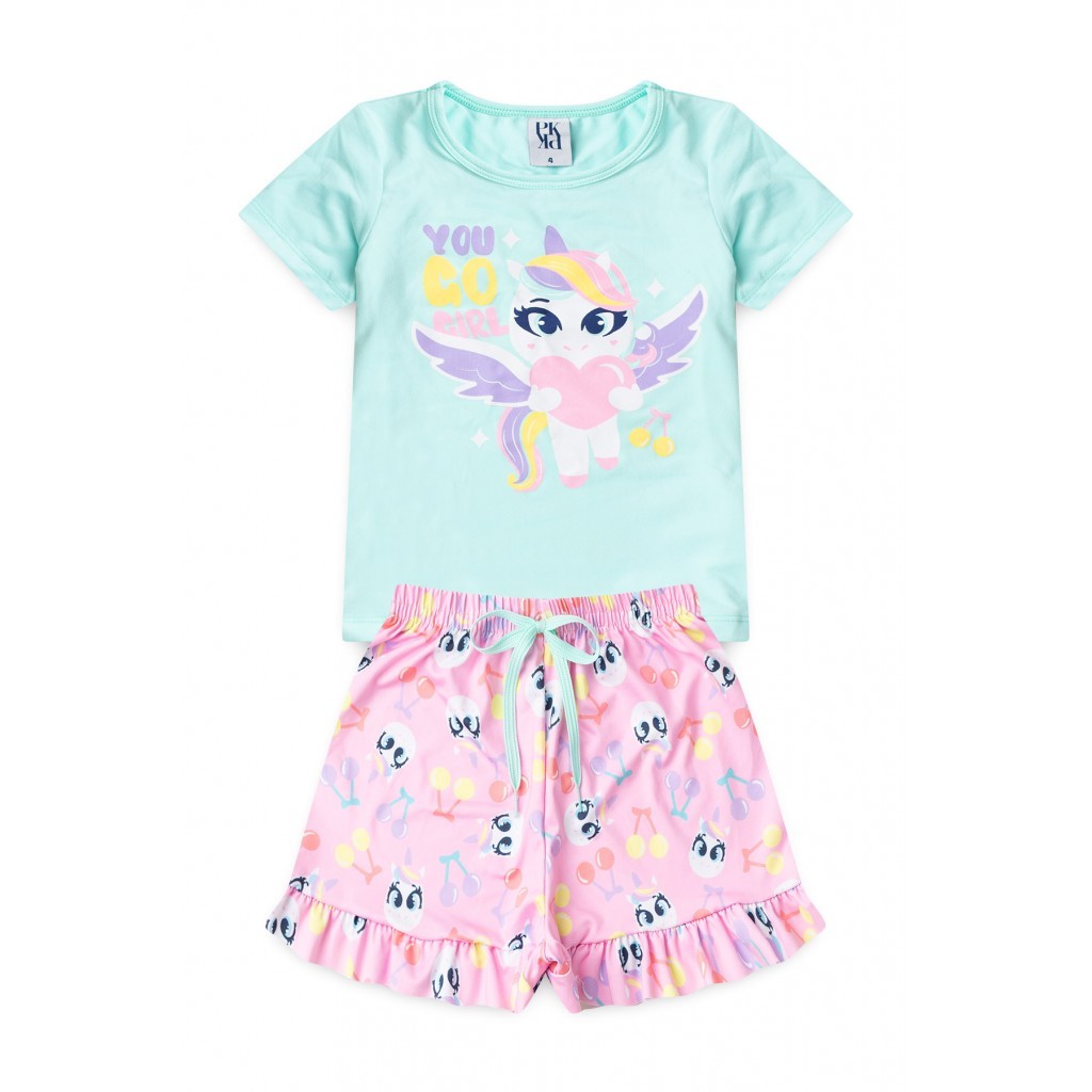 Pijama Infantil Feminino Encanto De Unicórnio