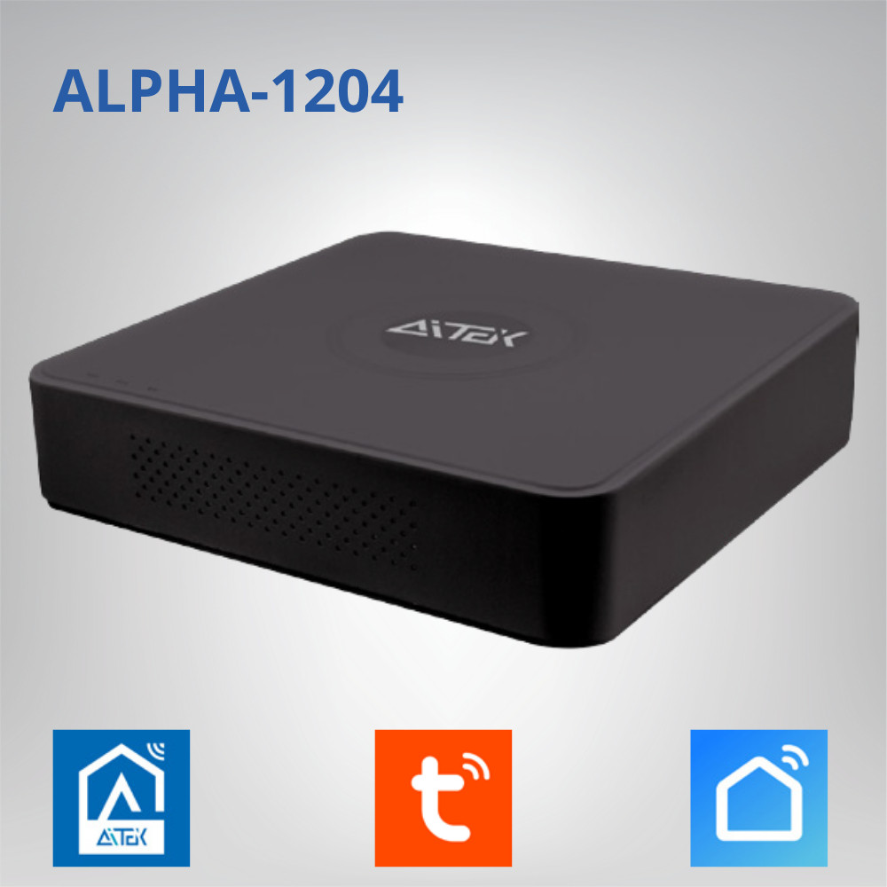 DVR 4 Canais AITEK ALPHA-1204 Versatile-HD 5 em 1 5MN H.265+ com Áudio UTC