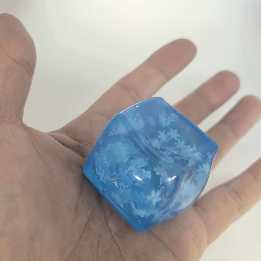 Brinquedos de apertar de floco de neve em cubo, brinquedos de apertar cubos de gelo azuis, lindos brinquedos de pitada d