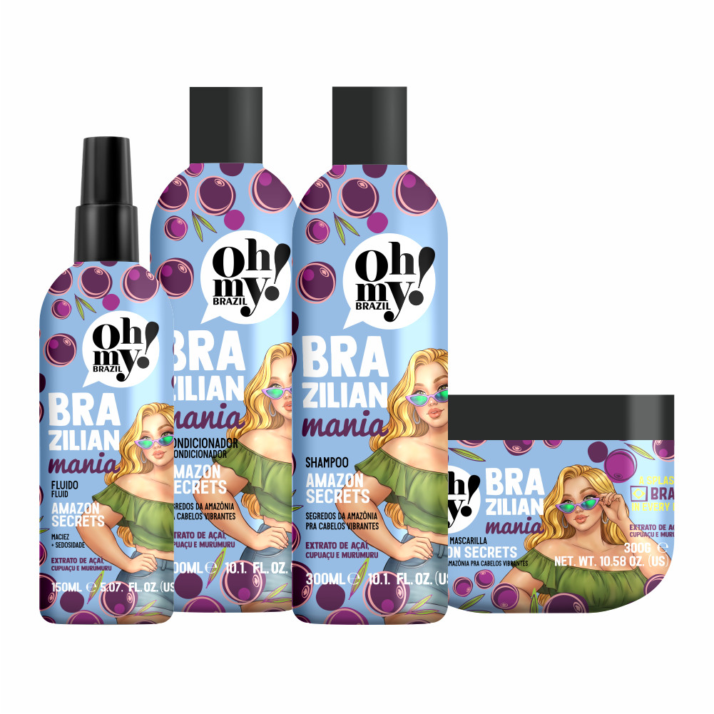 Kit Amazon Secrets Oh My Brazilian Mania (4 itens) | Pra cabelos com química