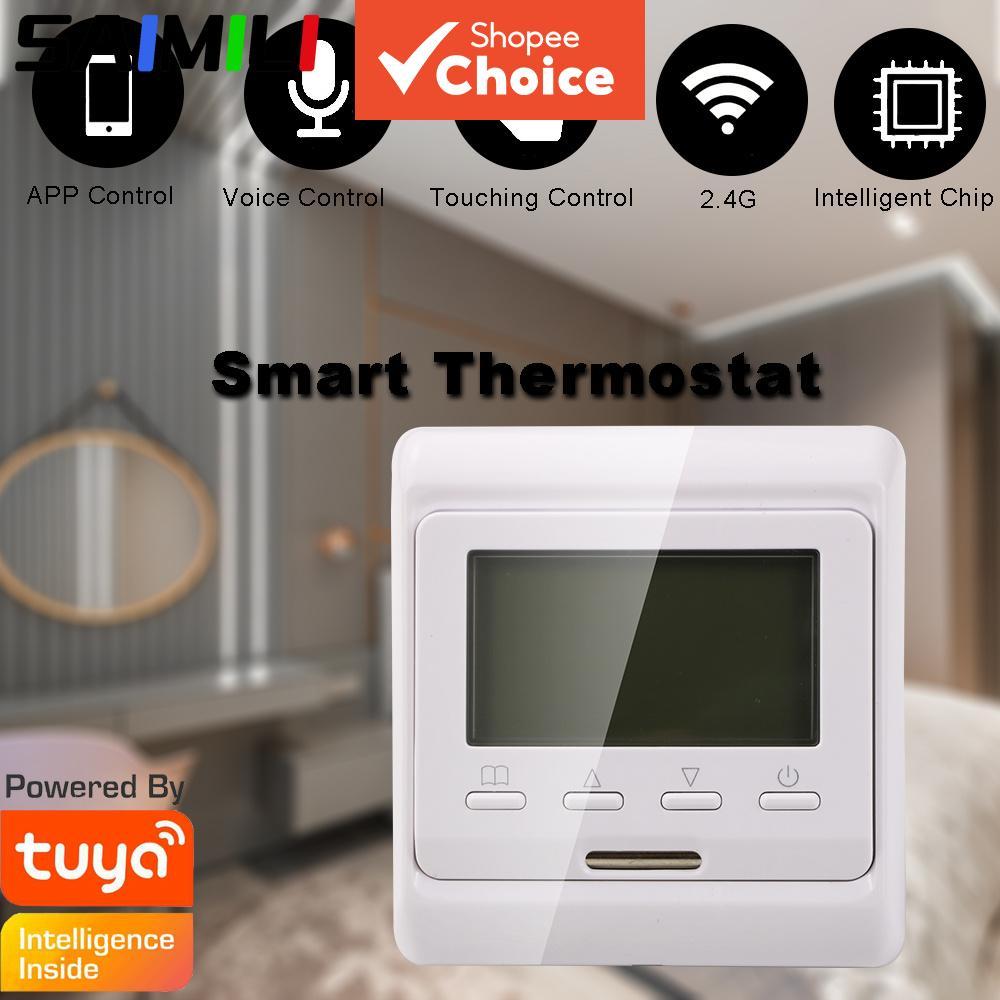 Termostato Inteligente WiFi para Aquecimento Elétrico Tuya, SAIMILI 16A Termostato Europeu, AC90-230V, Controle Remoto