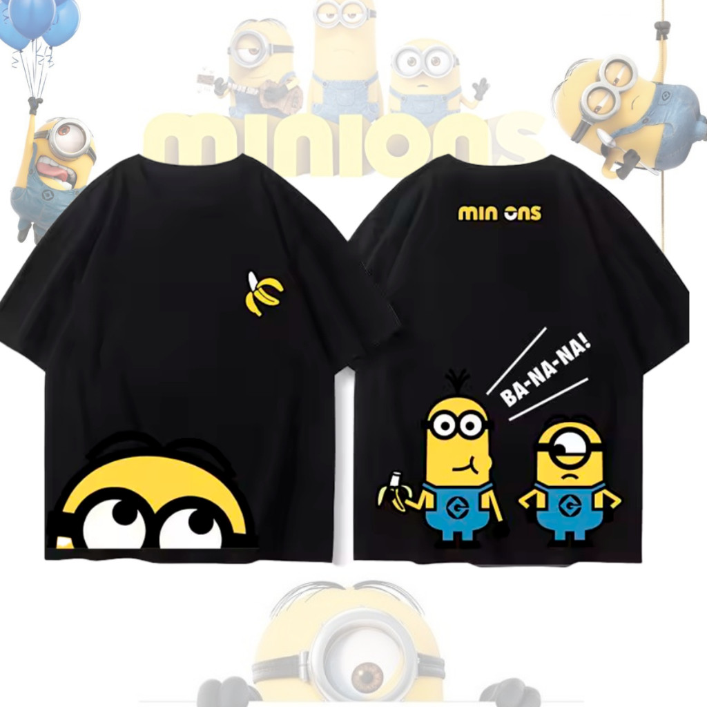 Camiseta Basica Infantil Ou Adulto Desenho Fofo Filme Minions Banana Funny Diversão Estiloso Dia Das Criaças