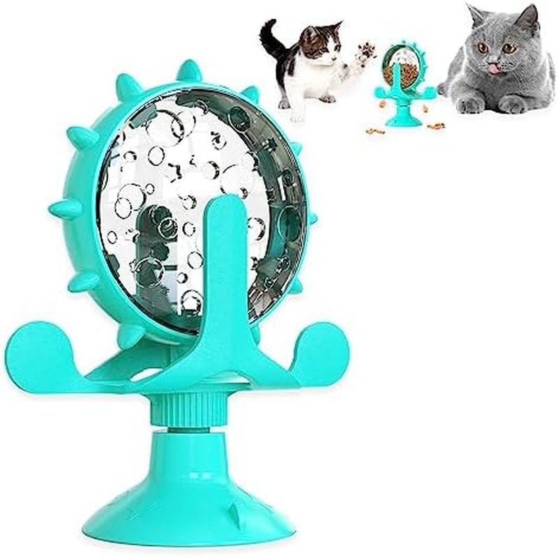 Brinquedo Dispensador De Guloseimas Para Cães E Gatos-Alimentador Interativo (Azul Lago) | 360 ° Rotação De Grau , Do Di