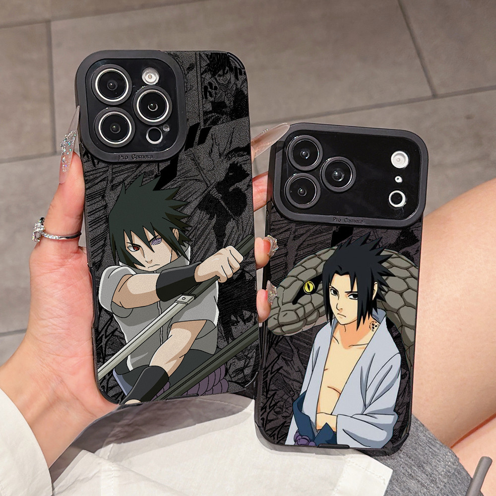 Uchiha Sasuke Naruto Capa Cômica Para Apple iPhone 17 Ar 16 16e 15 14 Plus 13 12 11 Pro Max Macio Couro Falso Volta Arti