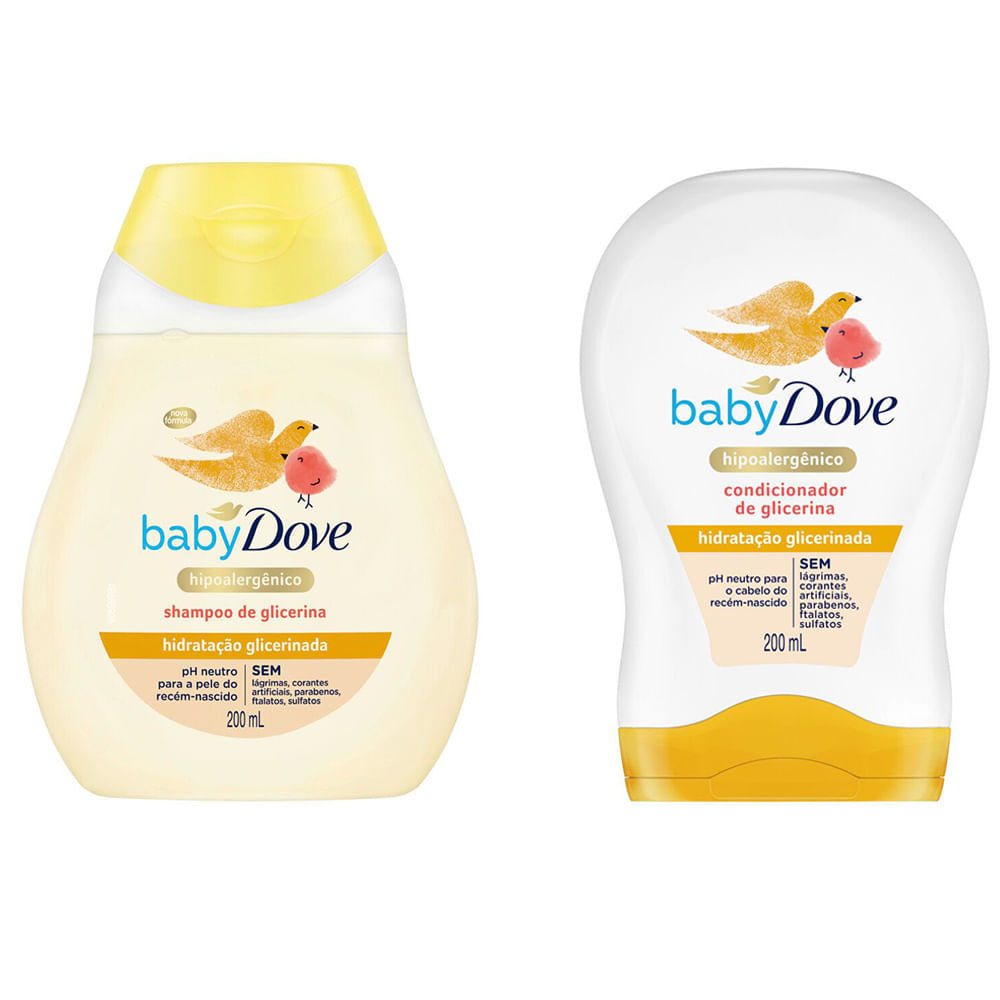 Kit 1 Shampoo Dove Baby Hidratação Glicerinada 200ml