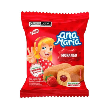 Bolinho Ana Maria Baunilha Recheio Morango