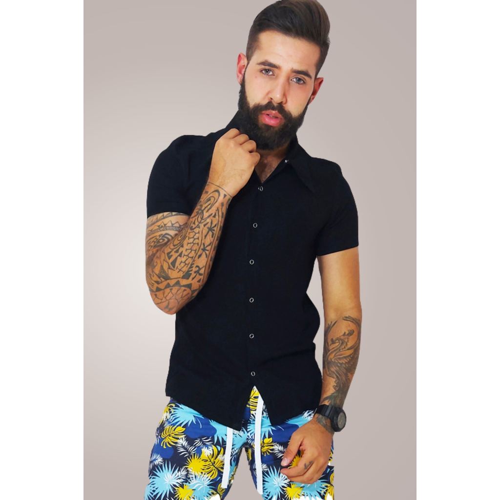 Camisa Masculina JotaVê em Viscose Moda Masculina Casual Festa Verão Estilo