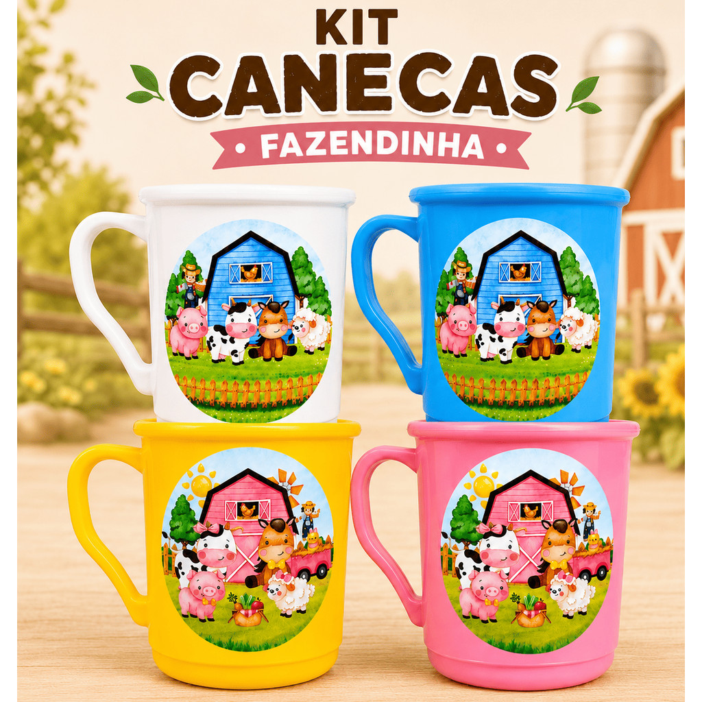 Kit lembrancinha fazendinha festa infantil colorida aniversario chá de bebe mimo animais bichinho tema envio rapido