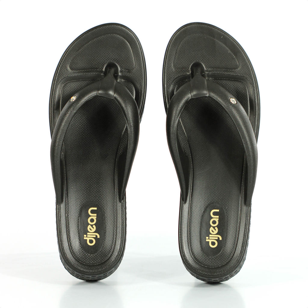 Chinelo Dijean Plataforma 3302 Preto - Feminino