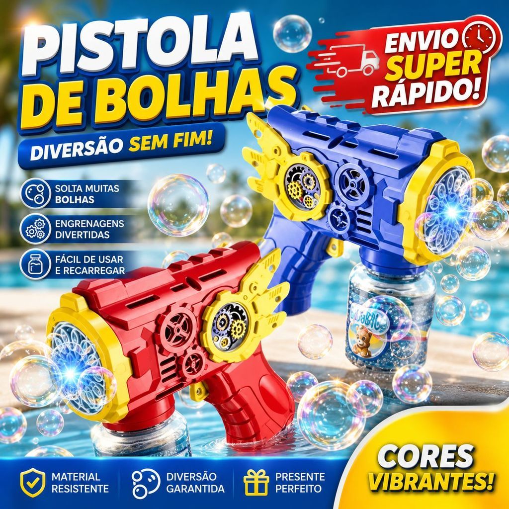 Lança Bolhas De Sabão Arminha Infantil Bolhas Led Automática Brinquedo Interativo.