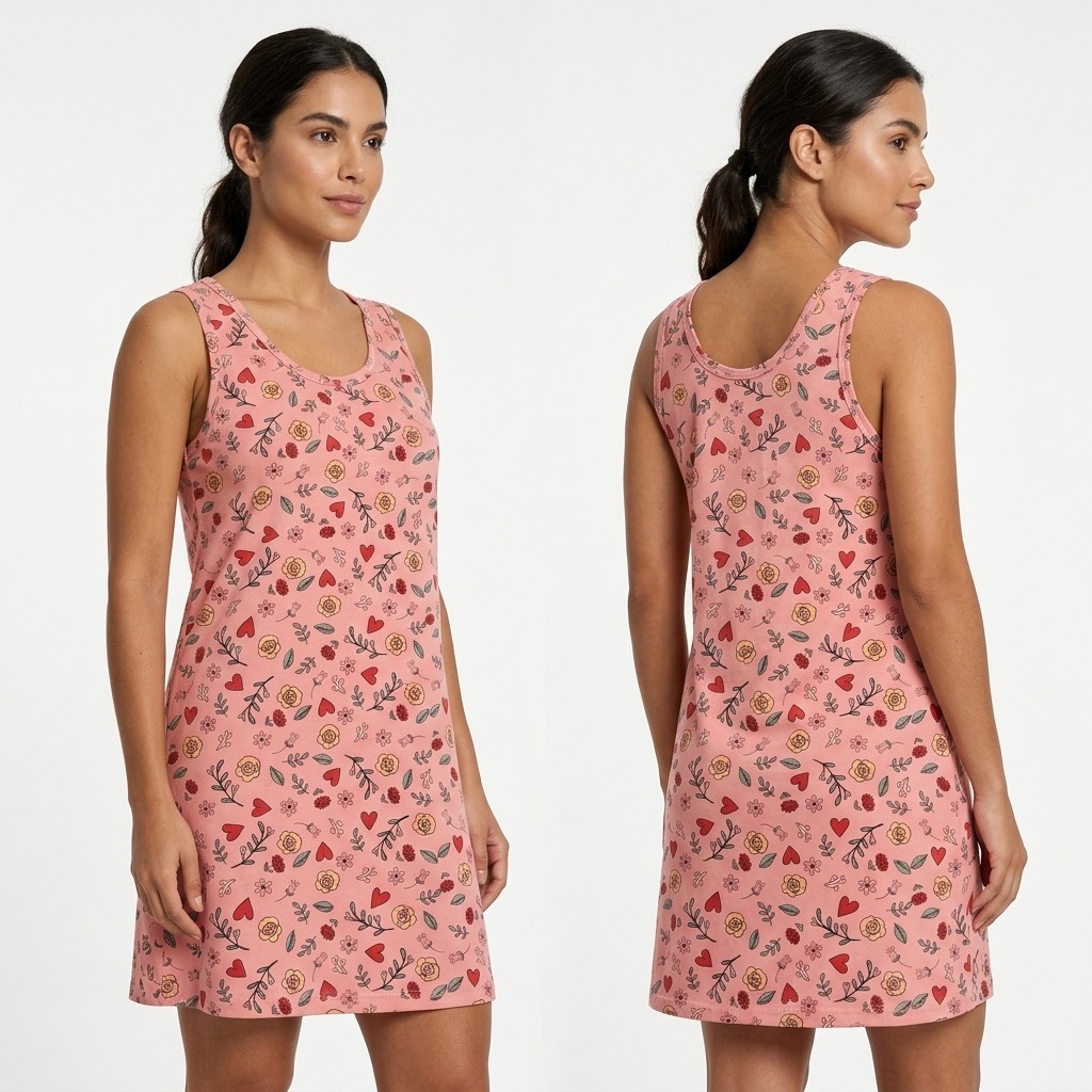 Kit 5 Camisola Feminina Regata Algodão Estampada Soltinha Confortável